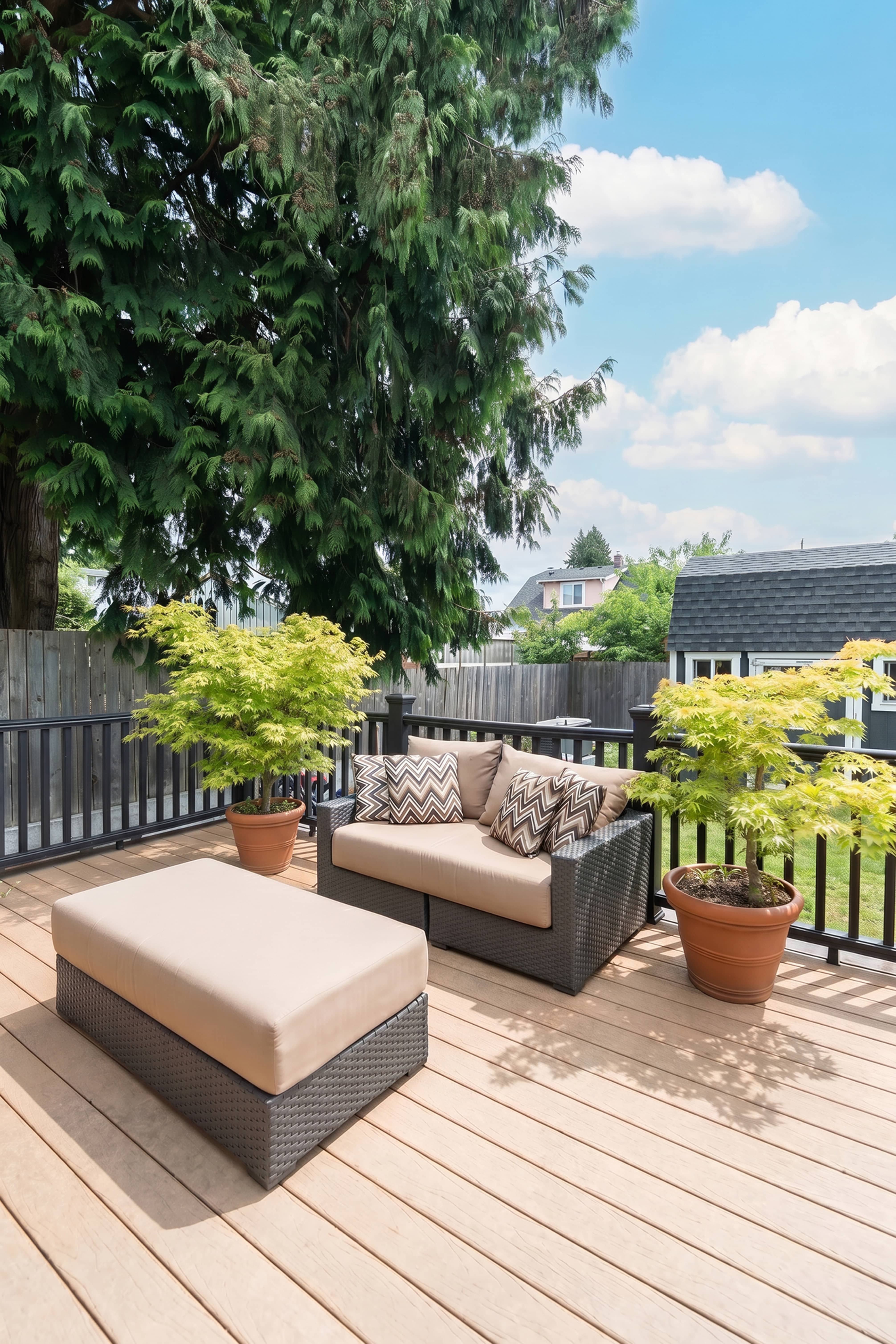 The private patio and garden