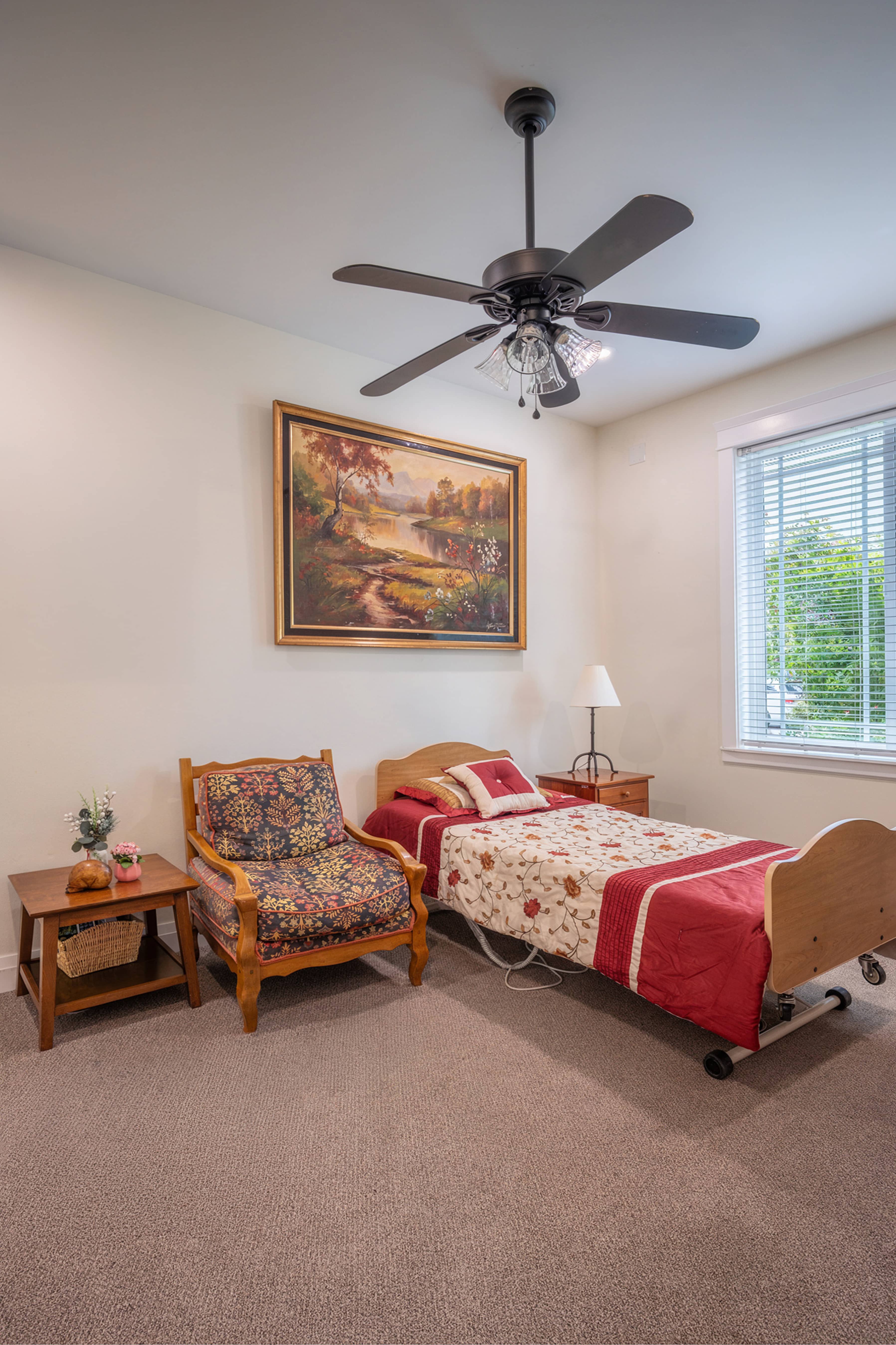 A private resident room with natural light